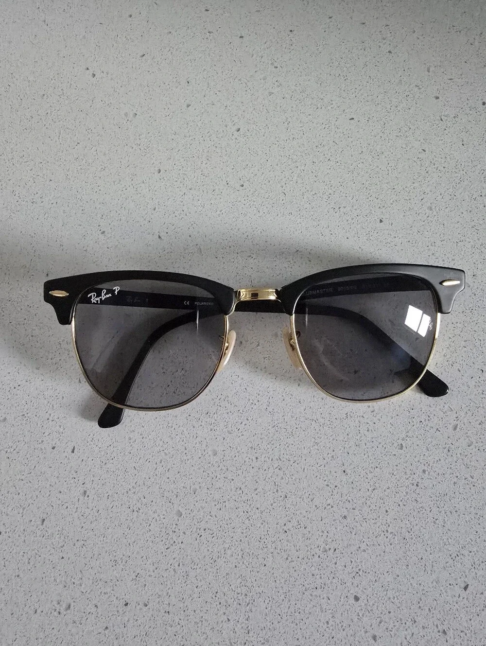 Ray-Ban Polarized Clubmaster Classic Men's Sunglasses - Black/Gold Msrp $244